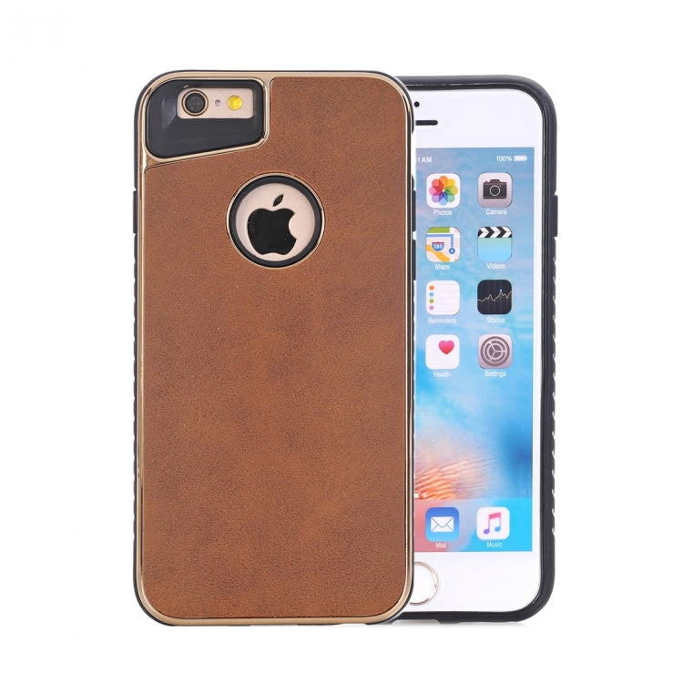 For iPhone 6 & 6s Crazy Horse Texture Electroplating Back Cover