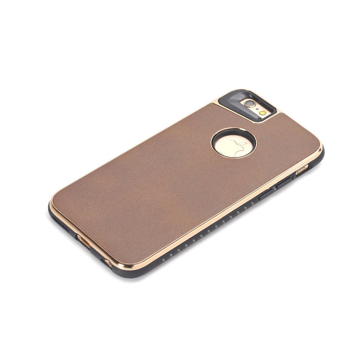 For iPhone 6 & 6s Crazy Horse Texture Electroplating Back Cover