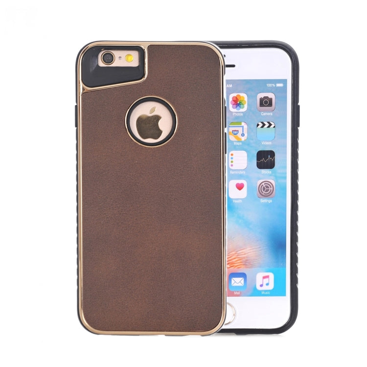 For iPhone 6 & 6s Crazy Horse Texture Electroplating Back Cover