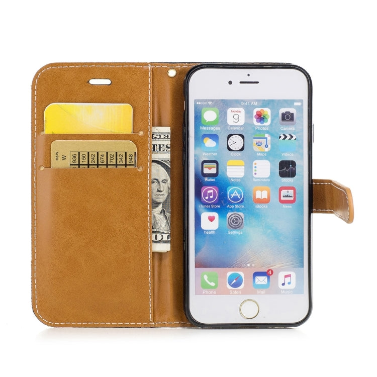 For iPhone 6 & 6S Denim Texture Leather Case with Holder & Card Slots & Wallet & Lanyard