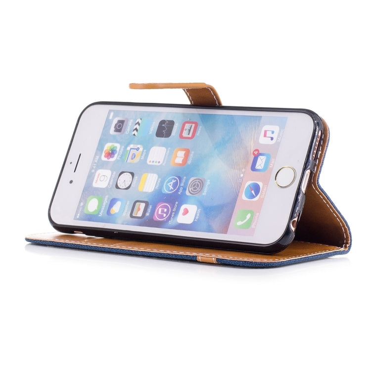 For iPhone 6 & 6S Denim Texture Leather Case with Holder & Card Slots & Wallet & Lanyard