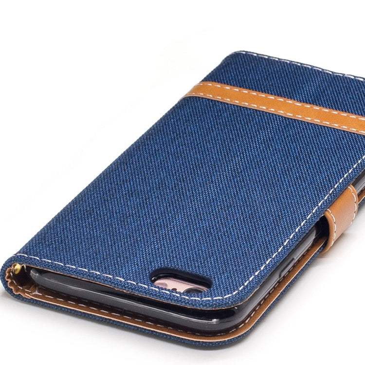 For iPhone 6 & 6S Denim Texture Leather Case with Holder & Card Slots & Wallet & Lanyard