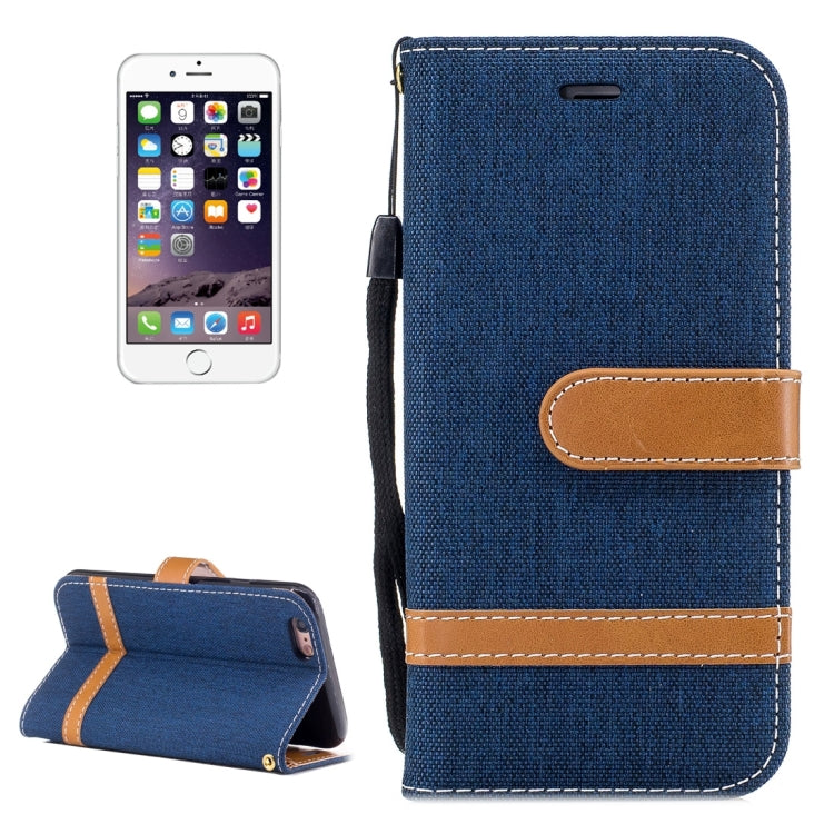 For iPhone 6 & 6S Denim Texture Leather Case with Holder & Card Slots & Wallet & Lanyard