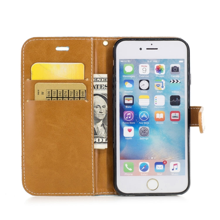 For iPhone 6 & 6S Denim Texture Leather Case with Holder & Card Slots & Wallet & Lanyard