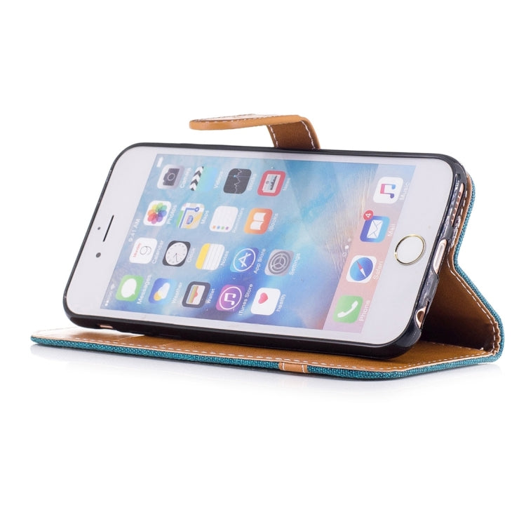 For iPhone 6 & 6S Denim Texture Leather Case with Holder & Card Slots & Wallet & Lanyard