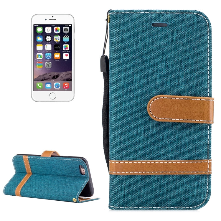 For iPhone 6 & 6S Denim Texture Leather Case with Holder & Card Slots & Wallet & Lanyard