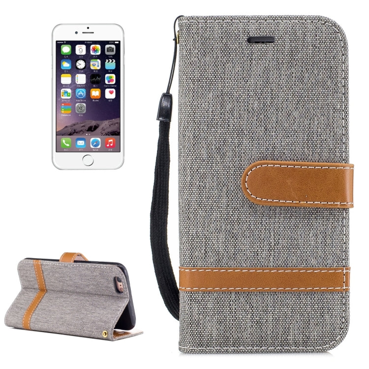 For iPhone 6 & 6S Denim Texture Leather Case with Holder & Card Slots & Wallet & Lanyard