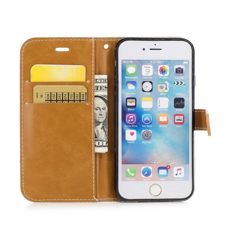 For iPhone 6 & 6S Denim Texture Leather Case with Holder & Card Slots & Wallet & Lanyard