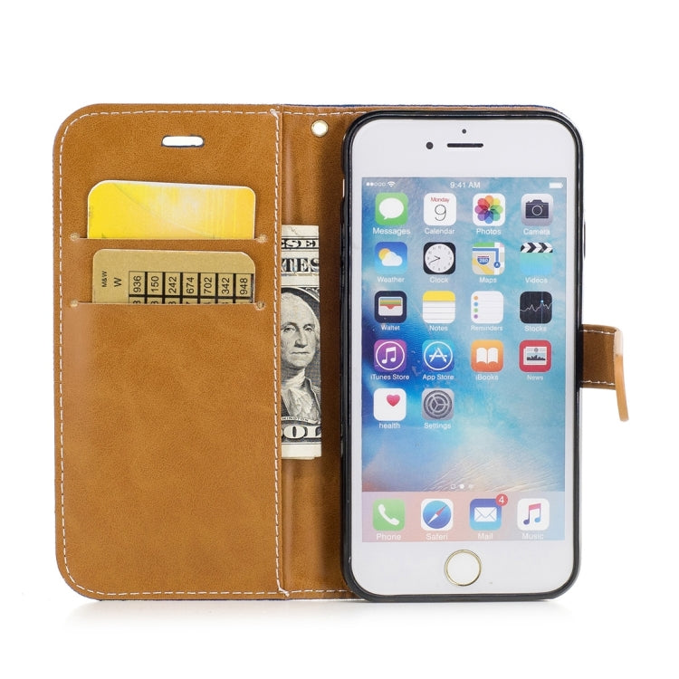 For iPhone 6 & 6S Denim Texture Leather Case with Holder & Card Slots & Wallet & Lanyard