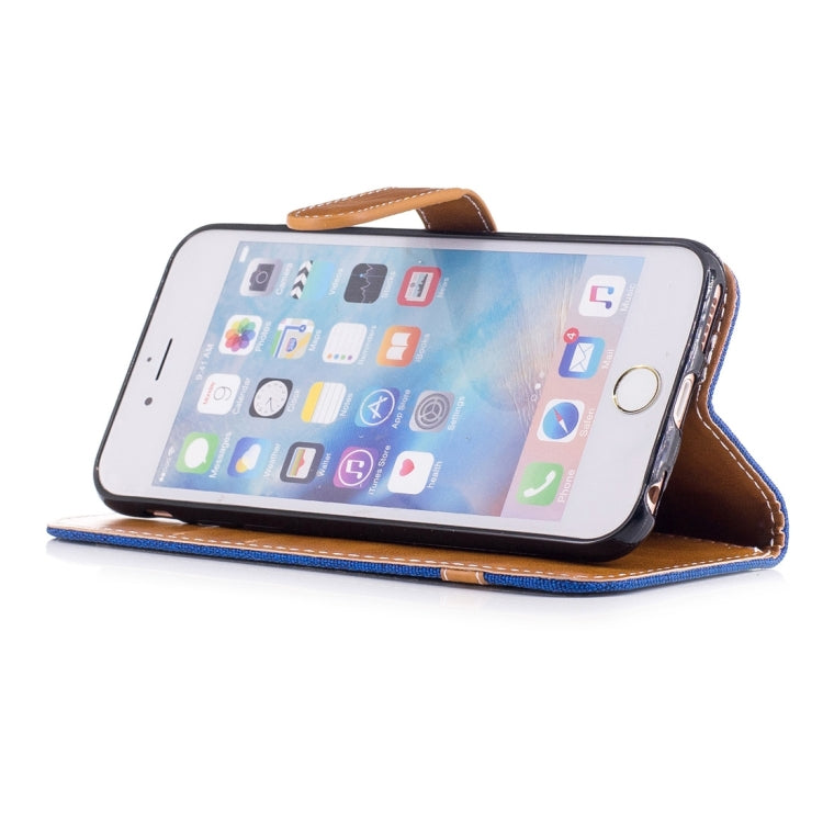 For iPhone 6 & 6S Denim Texture Leather Case with Holder & Card Slots & Wallet & Lanyard