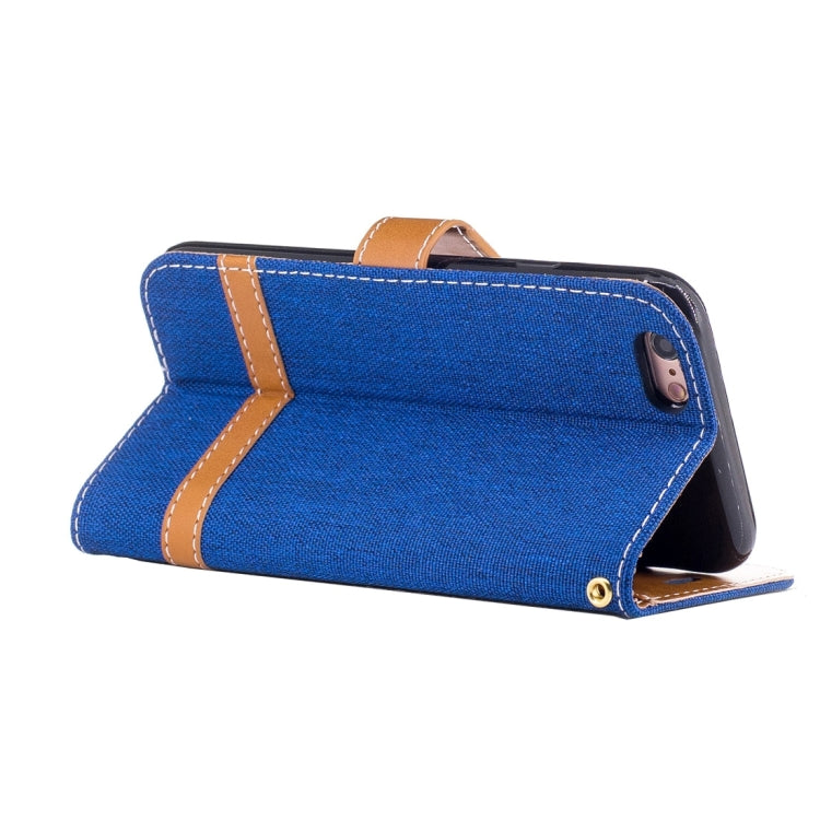For iPhone 6 & 6S Denim Texture Leather Case with Holder & Card Slots & Wallet & Lanyard
