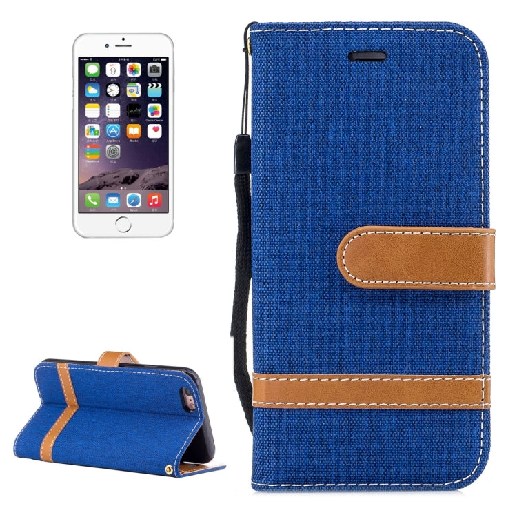 For iPhone 6 & 6S Denim Texture Leather Case with Holder & Card Slots & Wallet & Lanyard