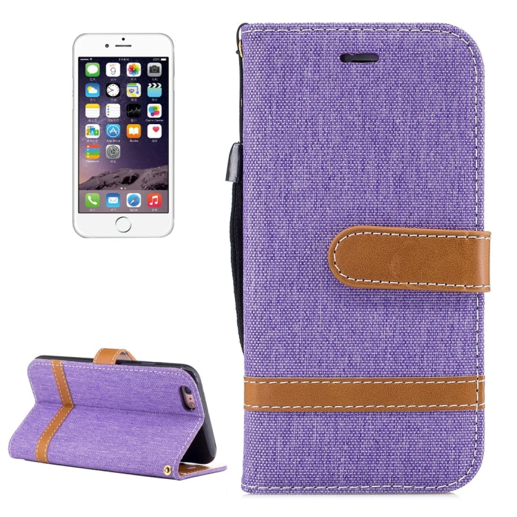 For iPhone 6 & 6S Denim Texture Leather Case with Holder & Card Slots & Wallet & Lanyard