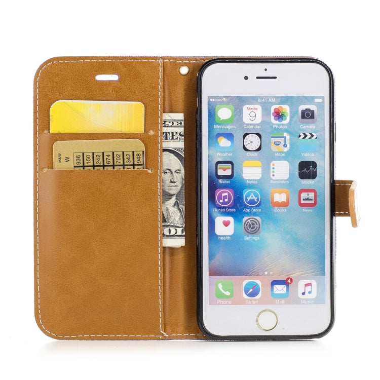 For iPhone 6 & 6S Denim Texture Leather Case with Holder & Card Slots & Wallet & Lanyard
