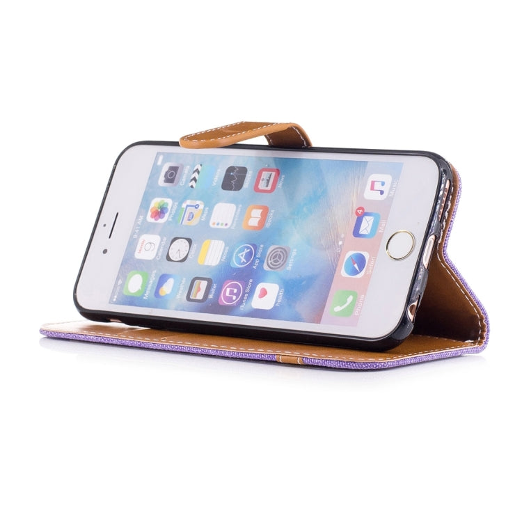 For iPhone 6 & 6S Denim Texture Leather Case with Holder & Card Slots & Wallet & Lanyard