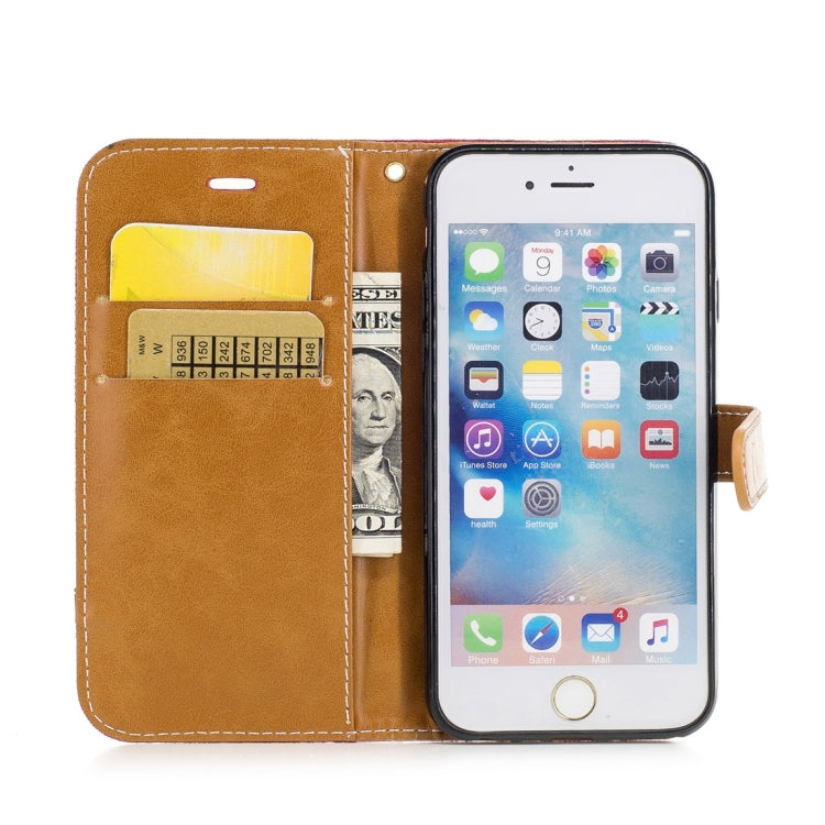 For iPhone 6 & 6S Denim Texture Leather Case with Holder & Card Slots & Wallet & Lanyard