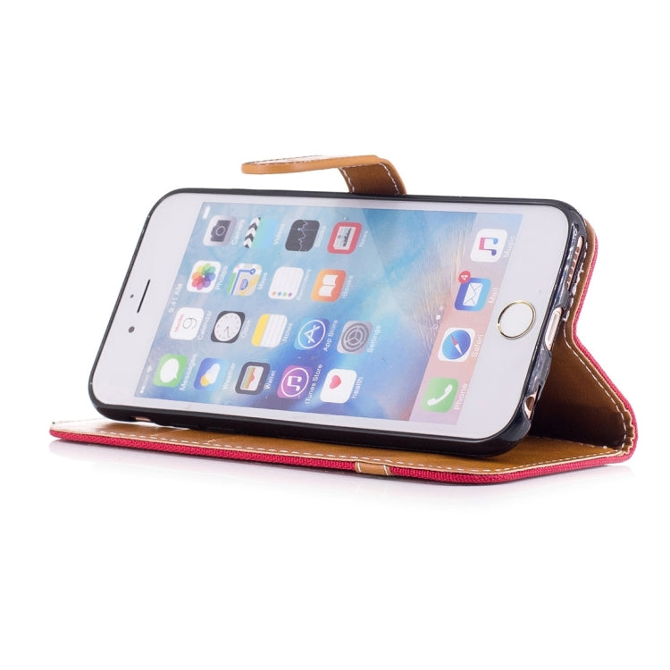 For iPhone 6 & 6S Denim Texture Leather Case with Holder & Card Slots & Wallet & Lanyard