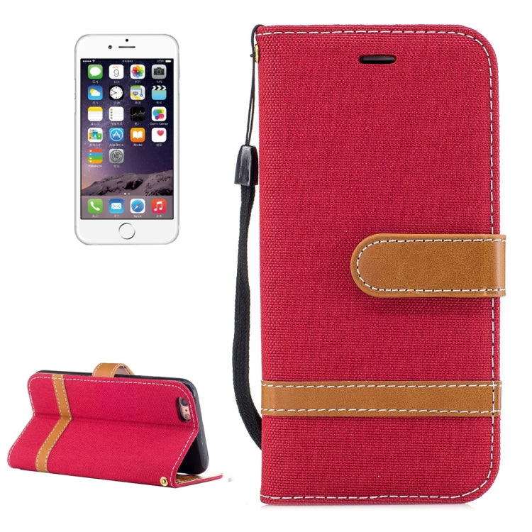 For iPhone 6 & 6S Denim Texture Leather Case with Holder & Card Slots & Wallet & Lanyard
