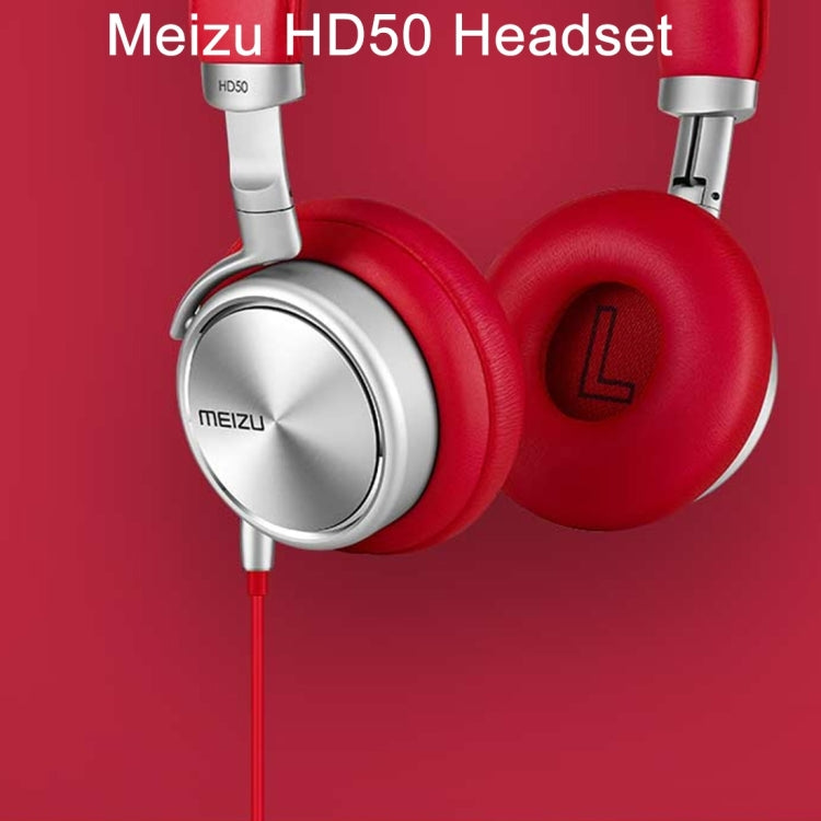 Original Meizu HD50 Stereo Wired Headphone Subwoofer Headset Ear Cup with Metal Body and Artificial Protein Leather Earcap, Equipped with Carrying Bag