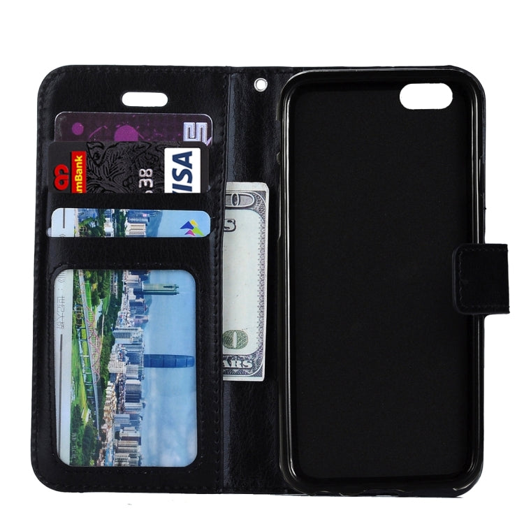 For iPhone 6 & 6s Crazy Horse Texture Horizontal Flip Leather Case with Magnetic Buckle & Holder & Card Slots & Wallet & Photo Frame