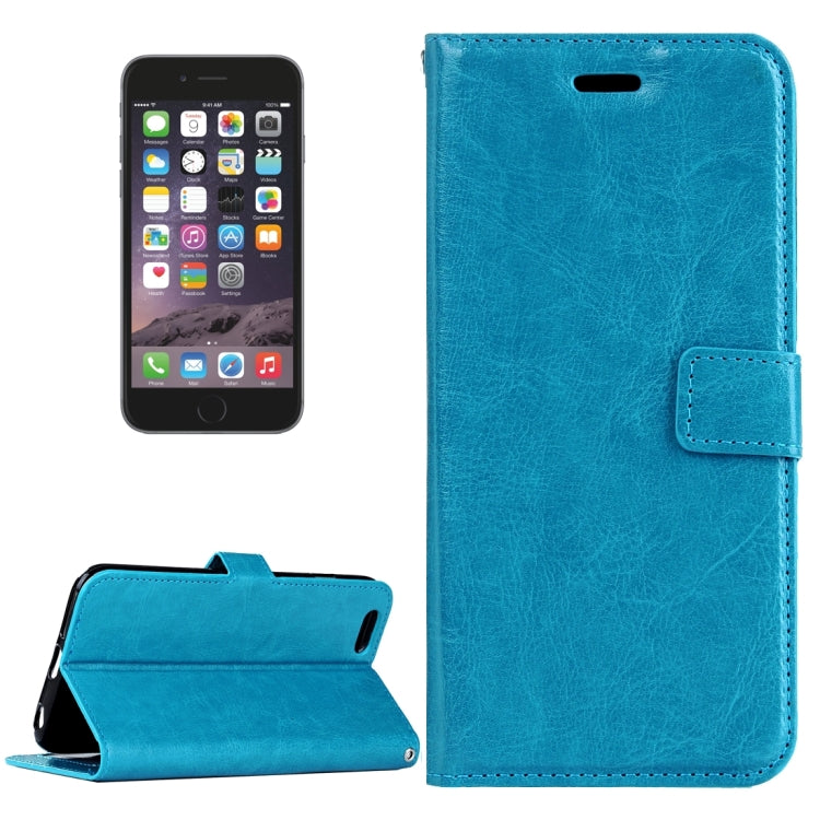 For iPhone 6 & 6s Crazy Horse Texture Horizontal Flip Leather Case with Magnetic Buckle & Holder & Card Slots & Wallet & Photo Frame