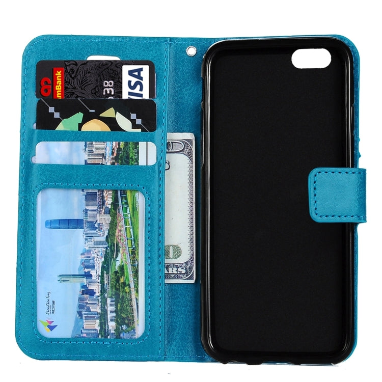 For iPhone 6 & 6s Crazy Horse Texture Horizontal Flip Leather Case with Magnetic Buckle & Holder & Card Slots & Wallet & Photo Frame
