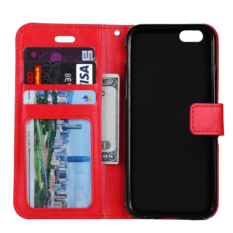 For iPhone 6 & 6s Crazy Horse Texture Horizontal Flip Leather Case with Magnetic Buckle & Holder & Card Slots & Wallet & Photo Frame