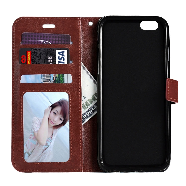 For iPhone 6 & 6s Crazy Horse Texture Horizontal Flip Leather Case with Magnetic Buckle & Holder & Card Slots & Wallet & Photo Frame
