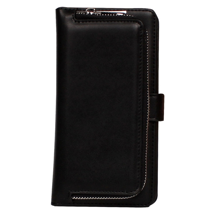 For iPhone 6 Plain Weave Texture Zipper Horizontal Flip Leather Case with Detachable Back Protective Case & Card Slots & Wallet