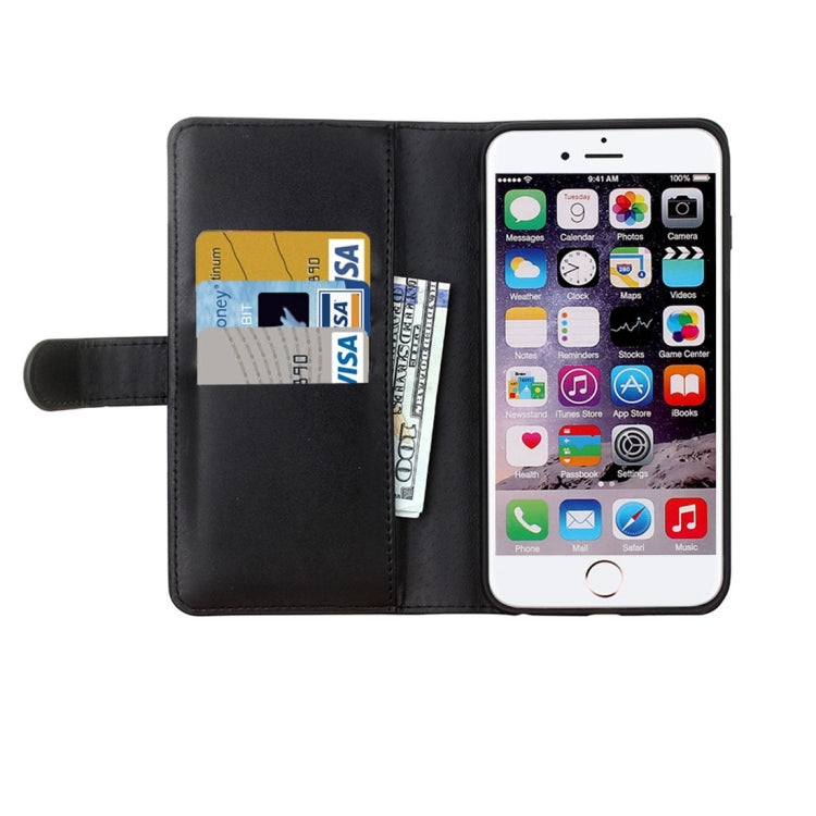 For iPhone 6 Plain Weave Texture Zipper Horizontal Flip Leather Case with Detachable Back Protective Case & Card Slots & Wallet