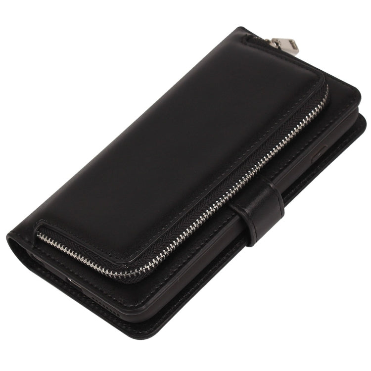 For iPhone 6 Plain Weave Texture Zipper Horizontal Flip Leather Case with Detachable Back Protective Case & Card Slots & Wallet