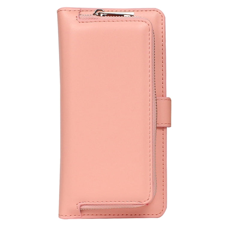 For iPhone 6 Plain Weave Texture Zipper Horizontal Flip Leather Case with Detachable Back Protective Case & Card Slots & Wallet