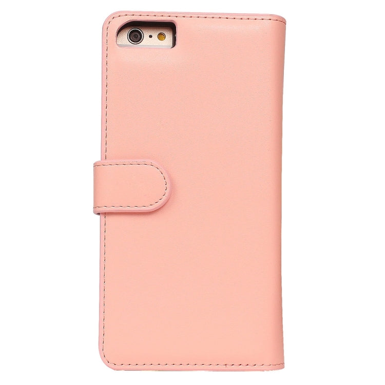 For iPhone 6 Plain Weave Texture Zipper Horizontal Flip Leather Case with Detachable Back Protective Case & Card Slots & Wallet