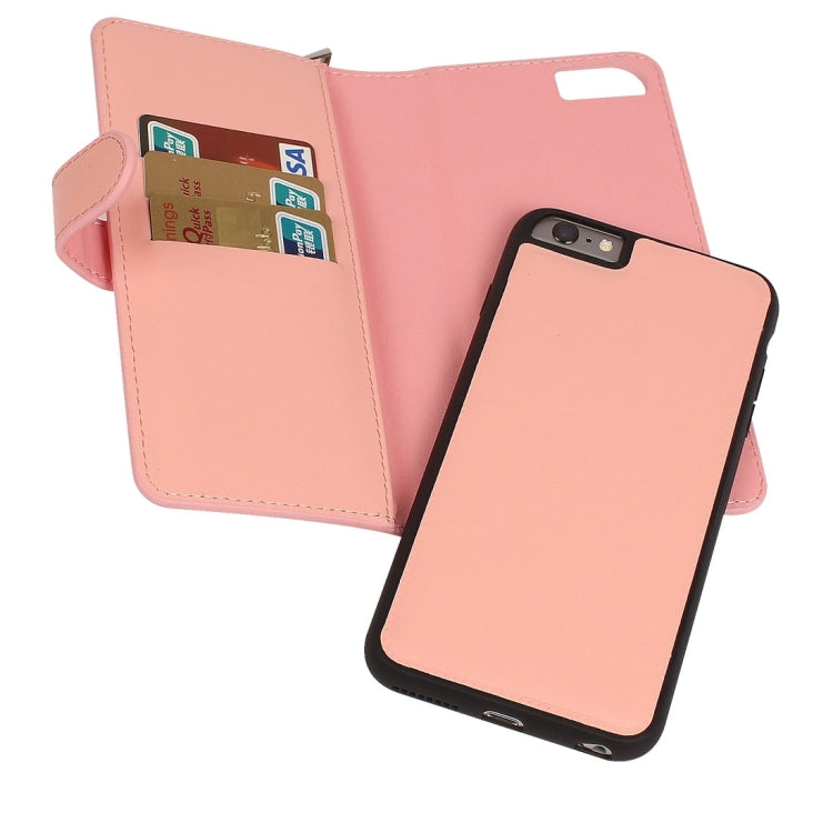 For iPhone 6 Plain Weave Texture Zipper Horizontal Flip Leather Case with Detachable Back Protective Case & Card Slots & Wallet