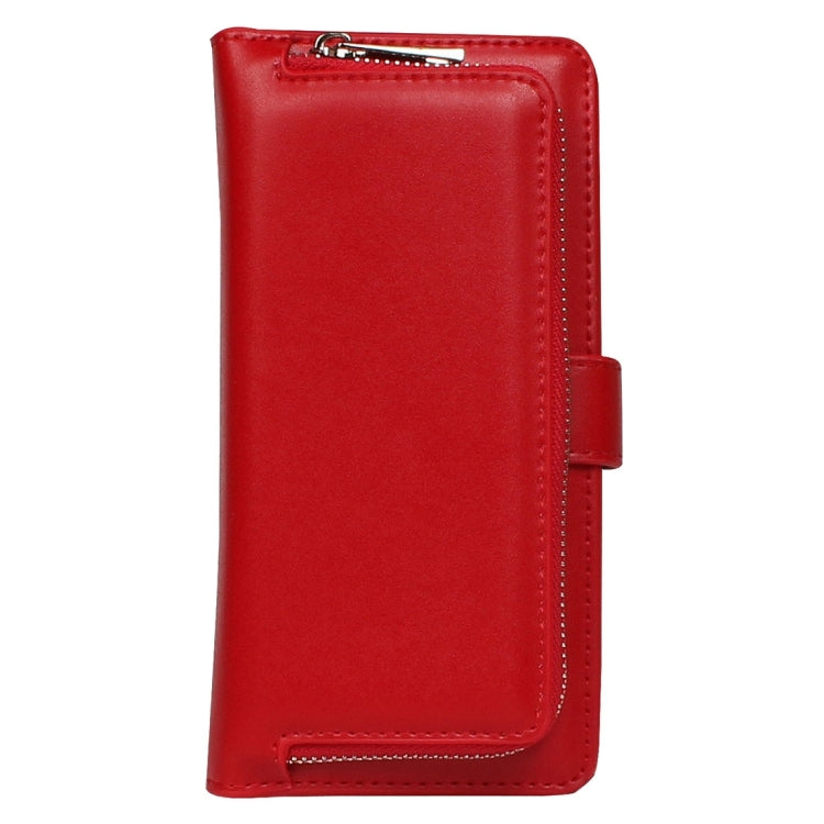 For iPhone 6 Plain Weave Texture Zipper Horizontal Flip Leather Case with Detachable Back Protective Case & Card Slots & Wallet
