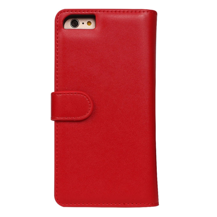 For iPhone 6 Plain Weave Texture Zipper Horizontal Flip Leather Case with Detachable Back Protective Case & Card Slots & Wallet