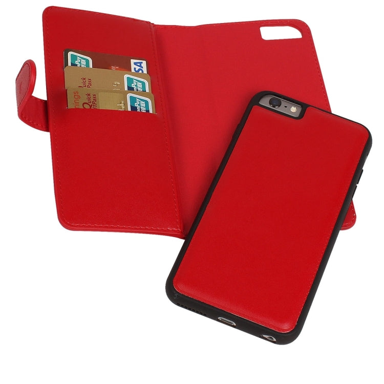 For iPhone 6 Plain Weave Texture Zipper Horizontal Flip Leather Case with Detachable Back Protective Case & Card Slots & Wallet
