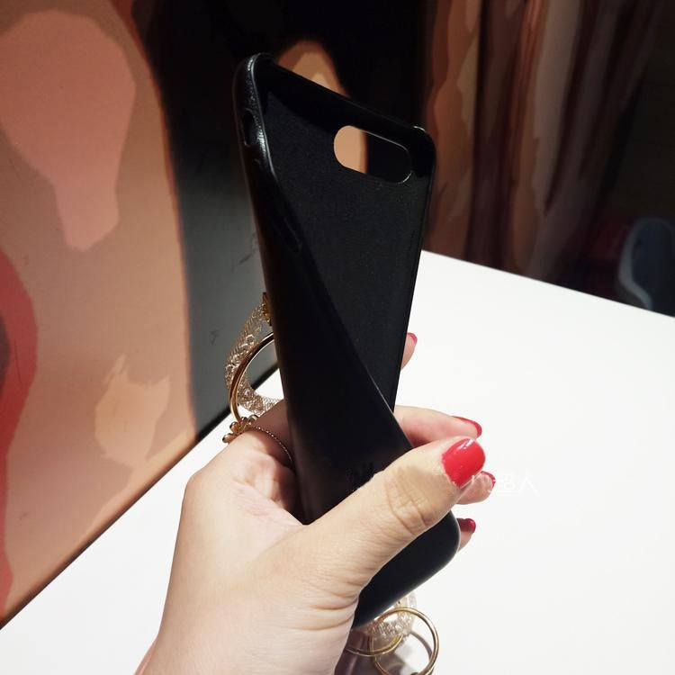 For iPhone 6 & 6s Leather Soft Protective Back Cover Case with Crystal Rope Ring Style Tassels Pendant
