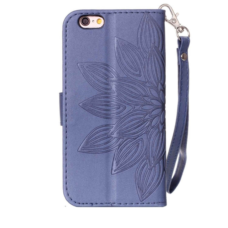 For iPhone 6 & 6s Crazy Horse Texture Half Flower Printing Horizontal Flip Leather Case with Holder & Card Slots & Wallet & Lanyard