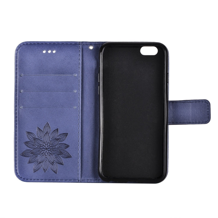For iPhone 6 & 6s Crazy Horse Texture Half Flower Printing Horizontal Flip Leather Case with Holder & Card Slots & Wallet & Lanyard