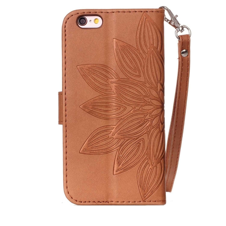 For iPhone 6 & 6s Crazy Horse Texture Half Flower Printing Horizontal Flip Leather Case with Holder & Card Slots & Wallet & Lanyard