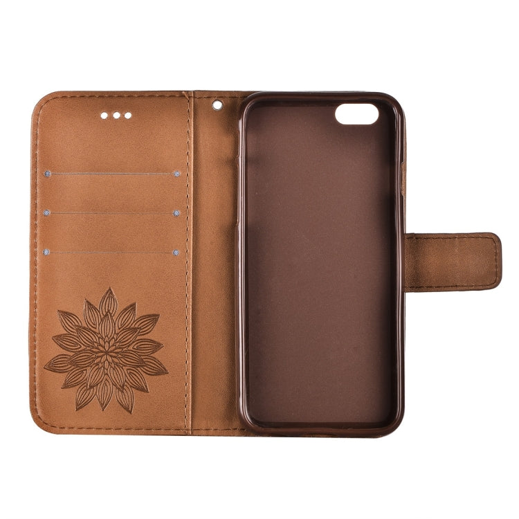 For iPhone 6 & 6s Crazy Horse Texture Half Flower Printing Horizontal Flip Leather Case with Holder & Card Slots & Wallet & Lanyard