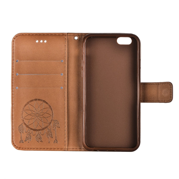 For iPhone 6 & 6s Crazy Horse Texture Half Dream Catcher Horizontal Flip Leather Case with Holder & Card Slots & Wallet & Lanyard