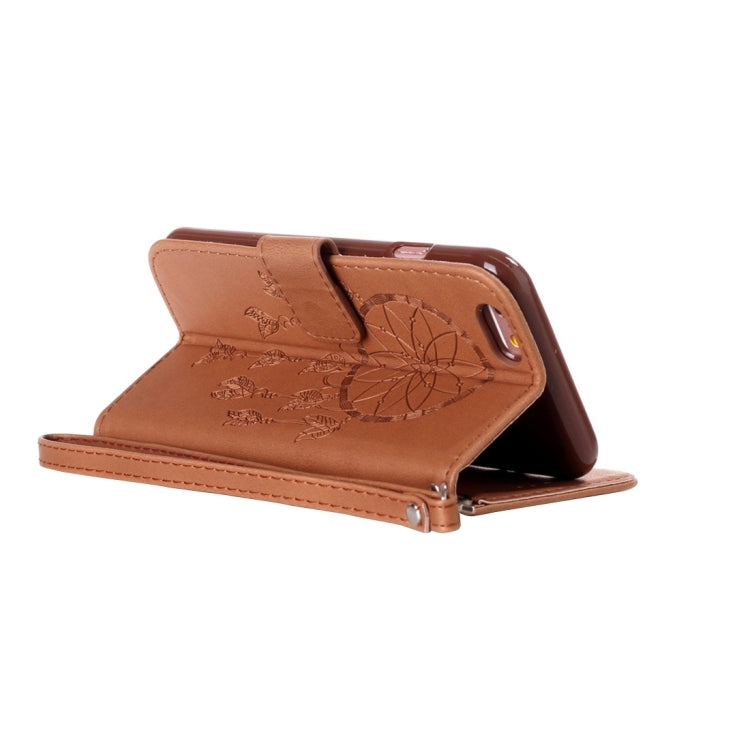 For iPhone 6 & 6s Crazy Horse Texture Half Dream Catcher Horizontal Flip Leather Case with Holder & Card Slots & Wallet & Lanyard