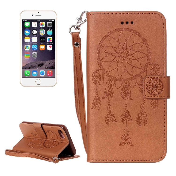 For iPhone 6 & 6s Crazy Horse Texture Half Dream Catcher Horizontal Flip Leather Case with Holder & Card Slots & Wallet & Lanyard