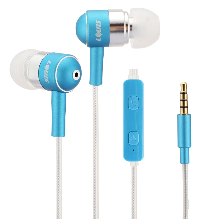 LOUIS Color Change LED Wired Control In-Ear HiFi Earphone Stereo Bass Ear Cup, For iPhone, iPad, iPod, Samsung, HTC, Sony, Huawei, Xiaomi and Other Audio Devices(Blue)