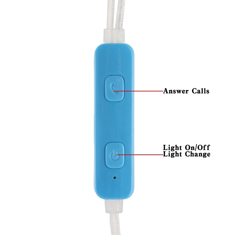 LOUIS Color Change LED Wired Control In-Ear HiFi Earphone Stereo Bass Ear Cup, For iPhone, iPad, iPod, Samsung, HTC, Sony, Huawei, Xiaomi and Other Audio Devices(Blue)