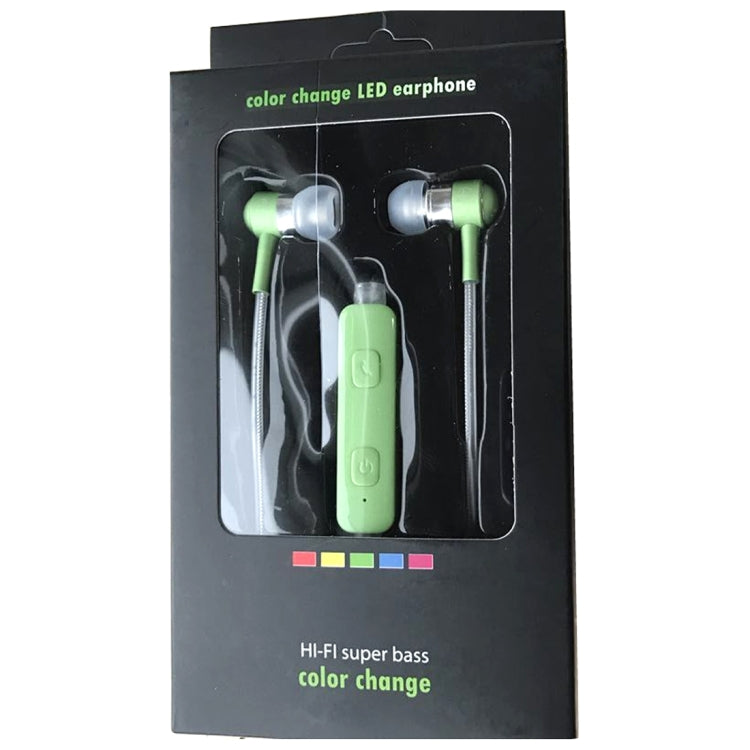 LOUIS Color Change LED Wired Control In-Ear HiFi Earphone Stereo Bass Ear Cup, For iPhone, iPad, iPod, Samsung, HTC, Sony, Huawei, Xiaomi and Other Audio Devices(Blue)