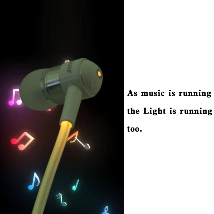 LOUIS Color Change LED Wired Control In-Ear HiFi Earphone Stereo Bass Ear Cup, For iPhone, iPad, iPod, Samsung, HTC, Sony, Huawei, Xiaomi and Other Audio Devices(Blue)