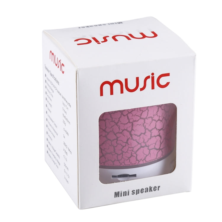 A9 Mini Portable Glare Crack Bluetooth Stereo Speaker with LED Light, Built-in MIC, Support Hands-free Calls & TF Card